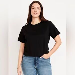 Vintage Cotton Cropped Crewneck T-Shirt